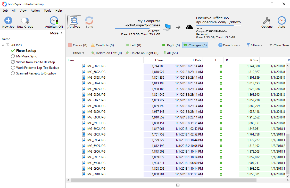GoodSync screenshots