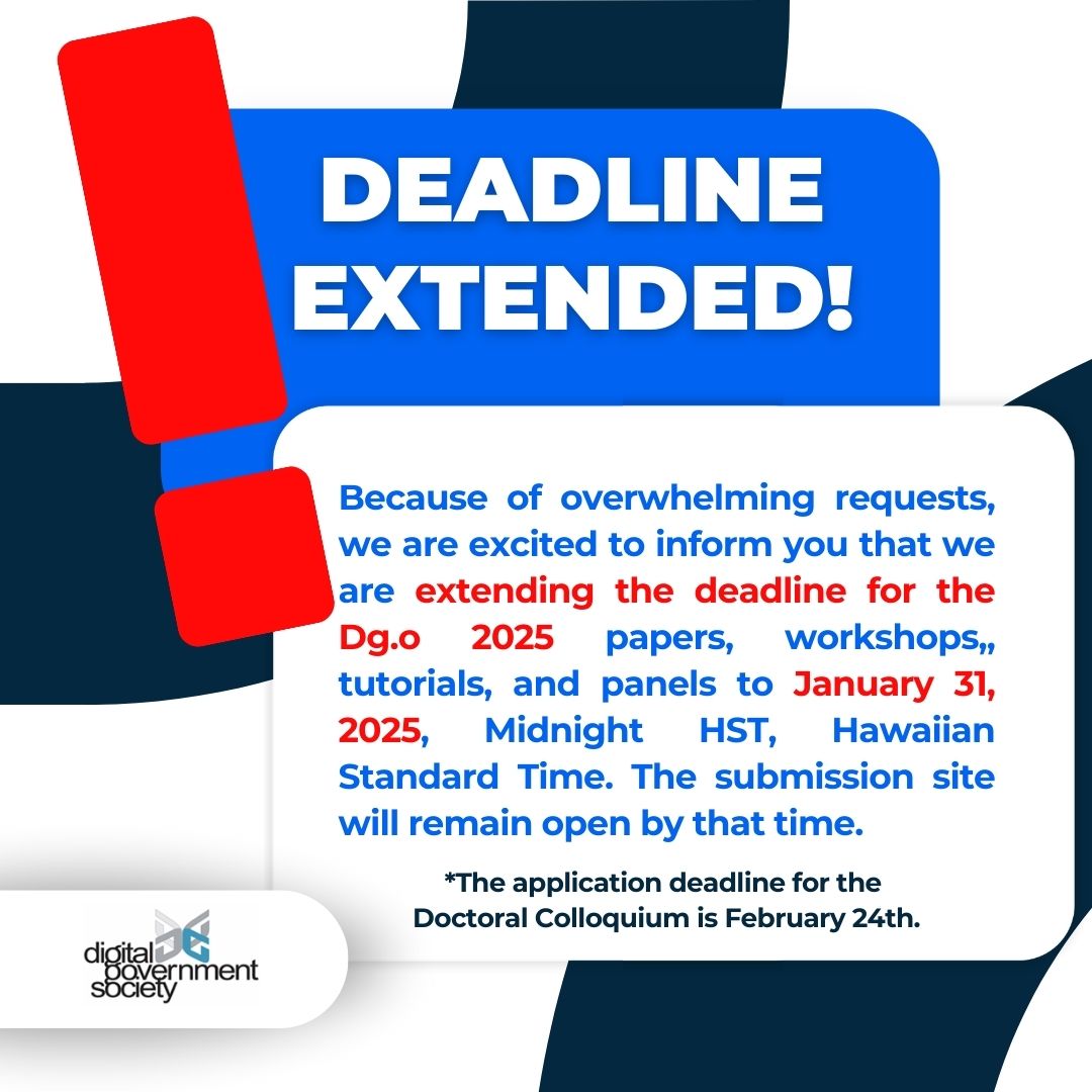 Dg.o 2025 CFP Deadline Extended to January 31st! Dg.o 2025 CFP Deadline Extended to January 31st!